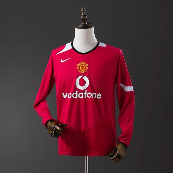 Camiseta de fútbol Manchester United 2004/06 LOCAL MANGA LARGA VERSION FAN
